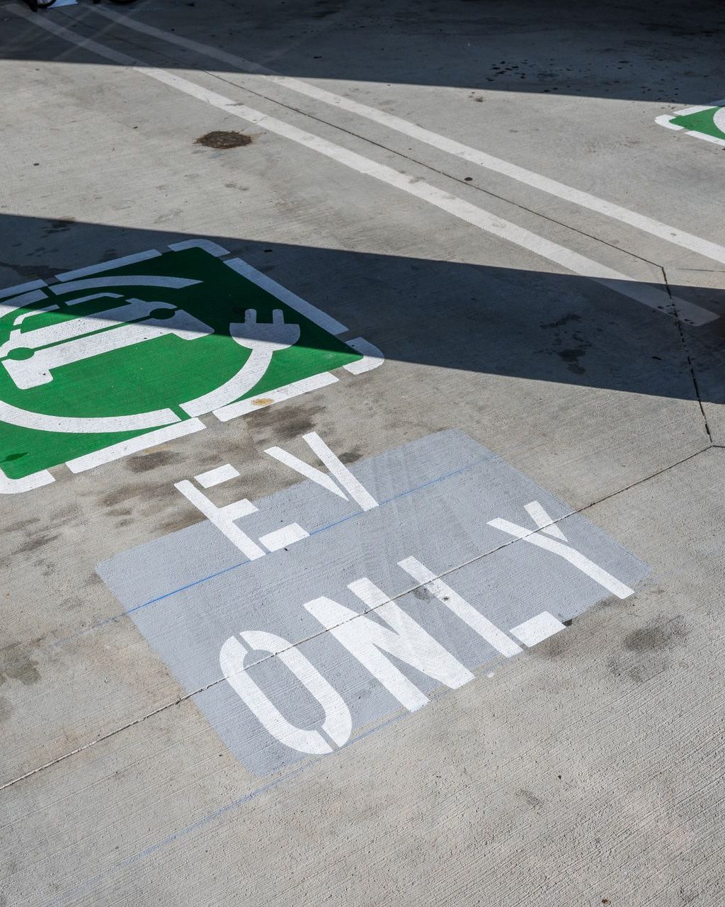 EV ONLY stall striping and signage
