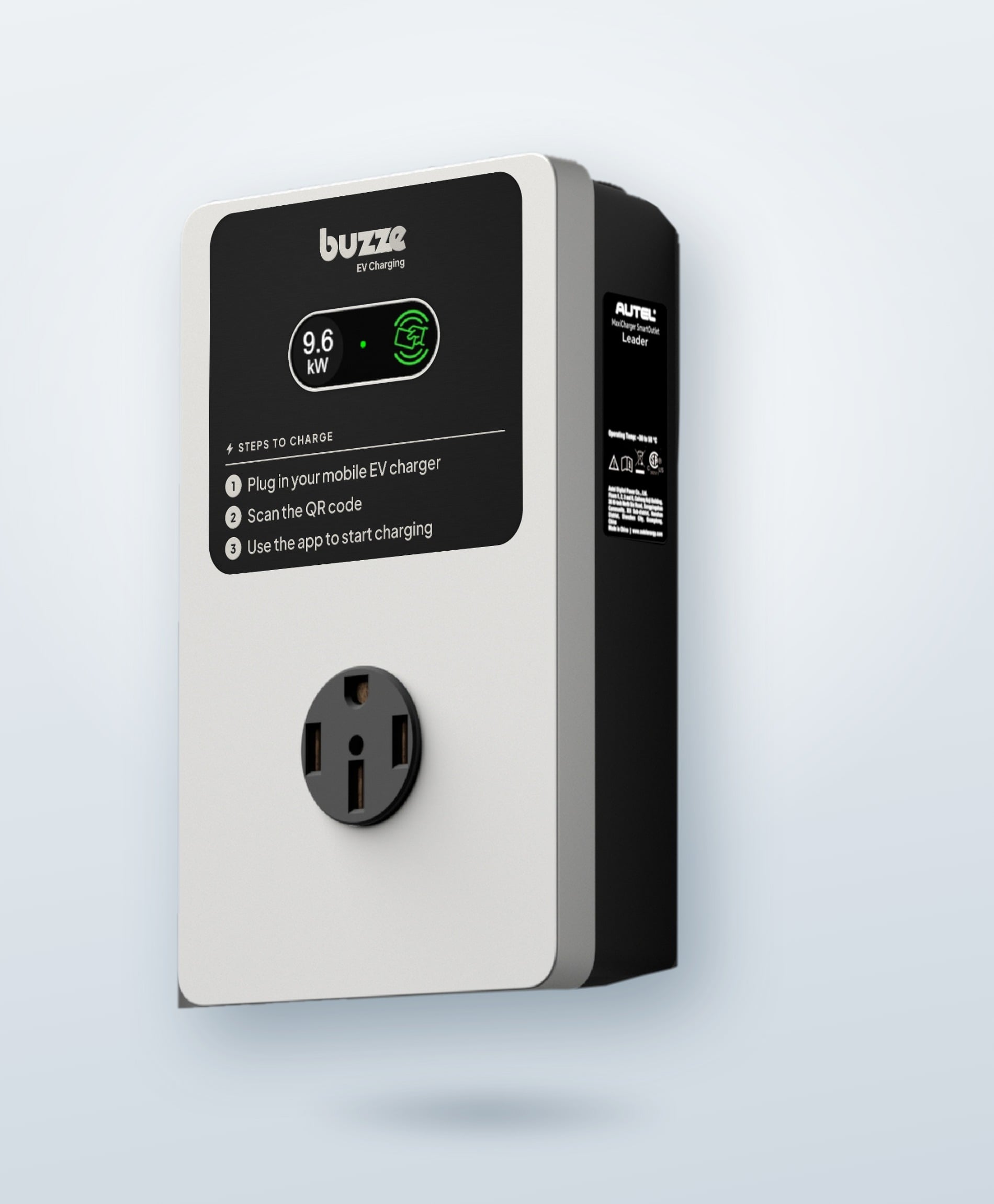 Buzze Smart Outlet — NEMA 6-20R with QR activation